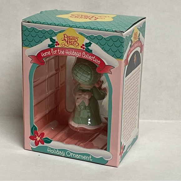 1995 Precious Moments Enesco Girl With Book Caroler Home For Holidays Ornament - Picture 3 of 5